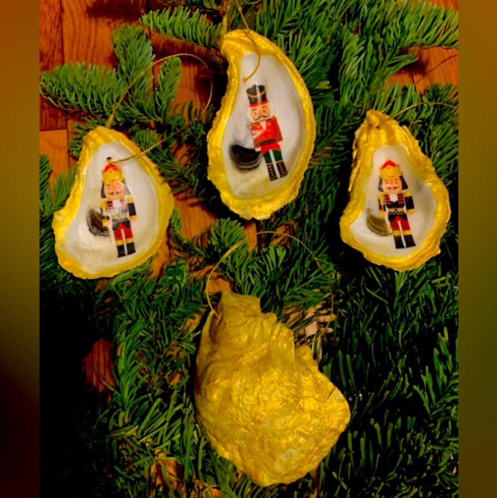 Oyster Shell Nutcracker Ornaments